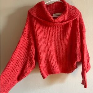 Pilcro Vibrant Red Cowl Neck Sweater